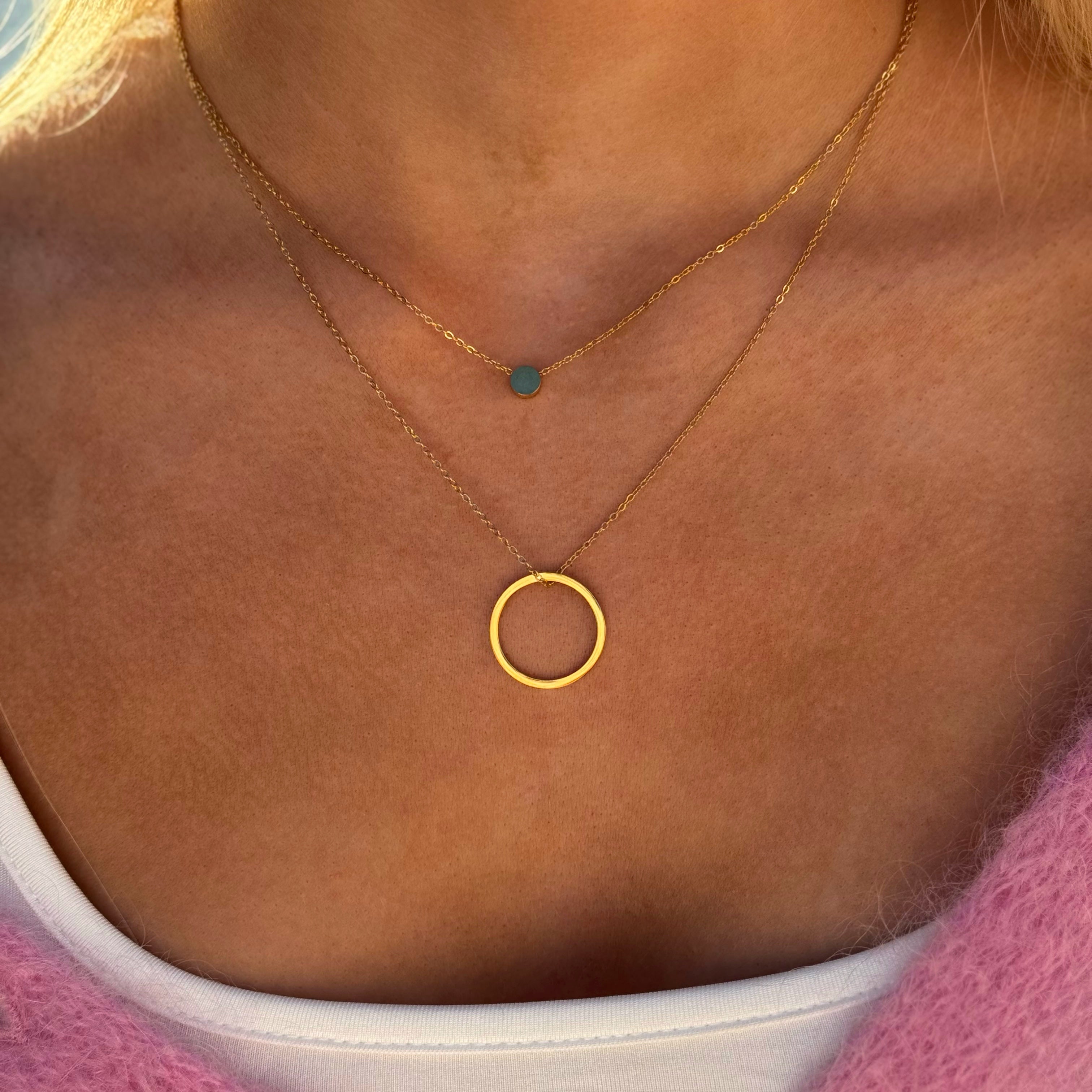 Golden Circles Necklace Layered