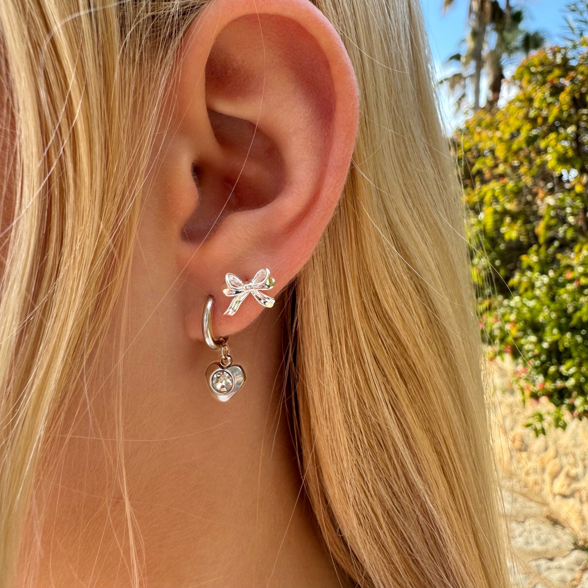 Diamond Heart Hoop Ohrringe