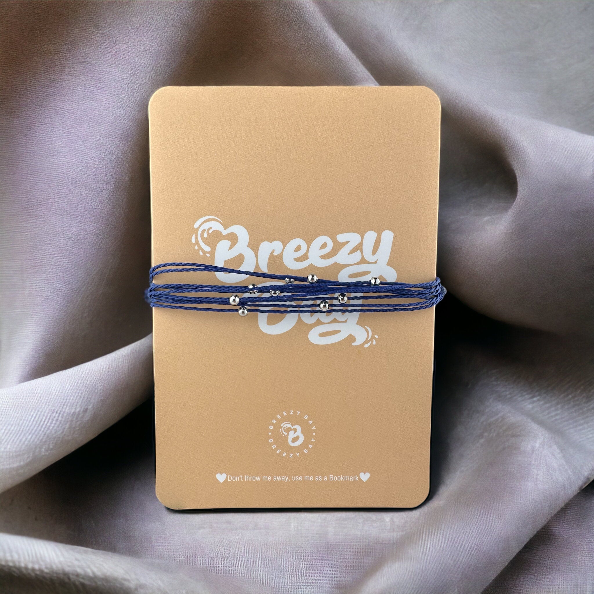 Blue Pearl Wax-Cord Armband