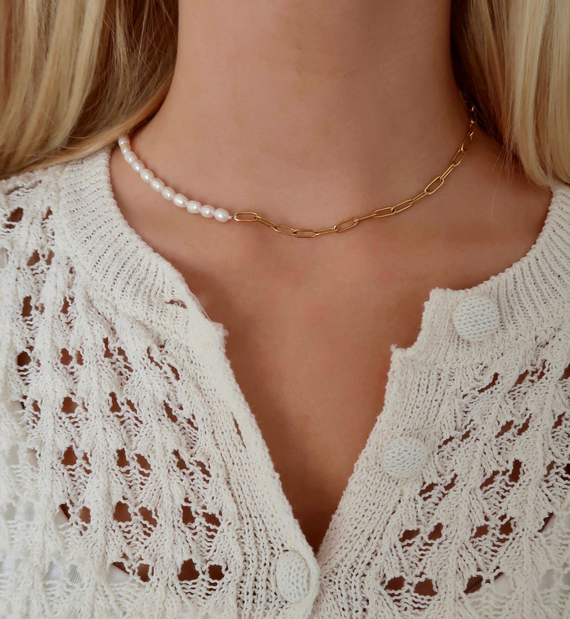 Half Pearl Necklace
