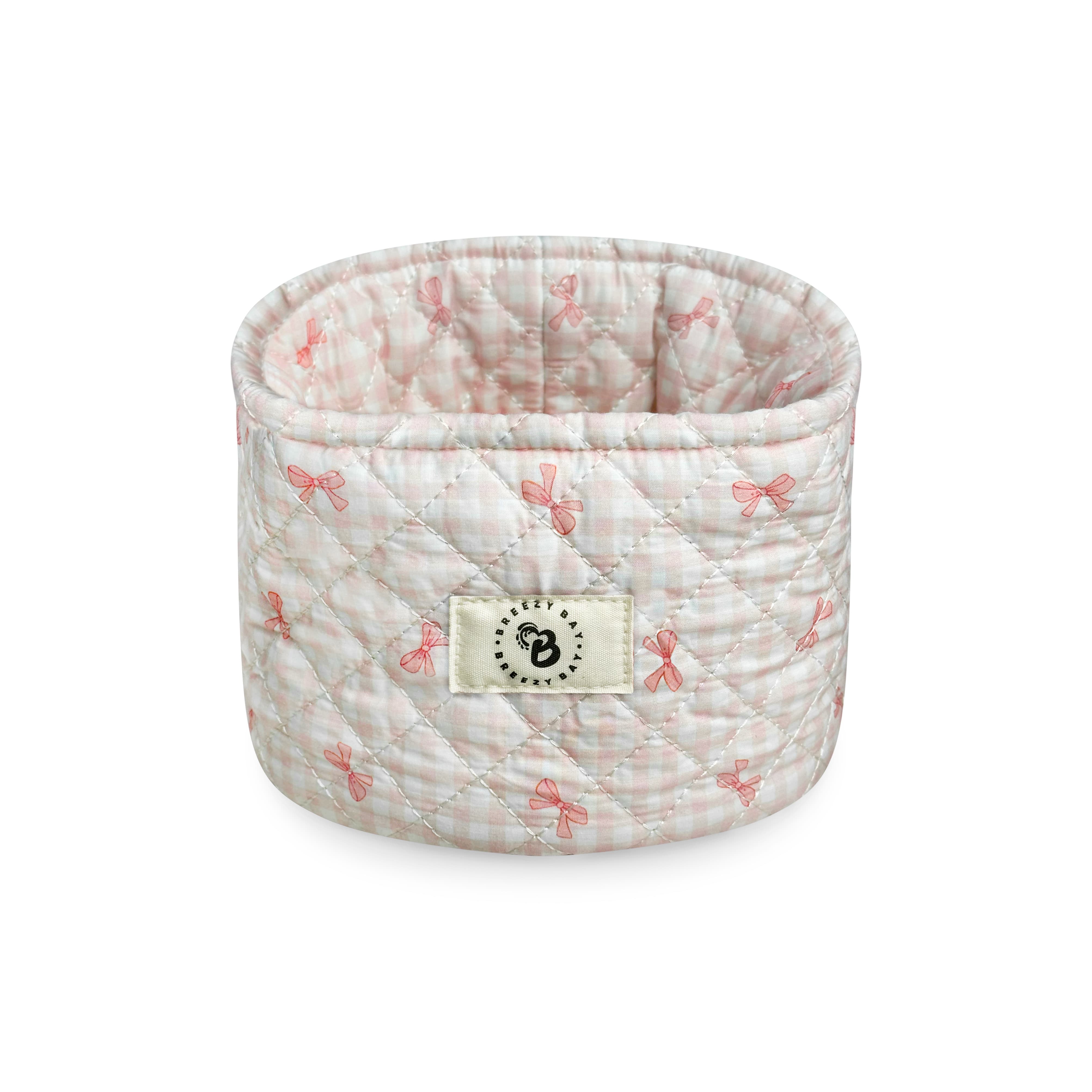 "Pink Bow" Vanity Basket