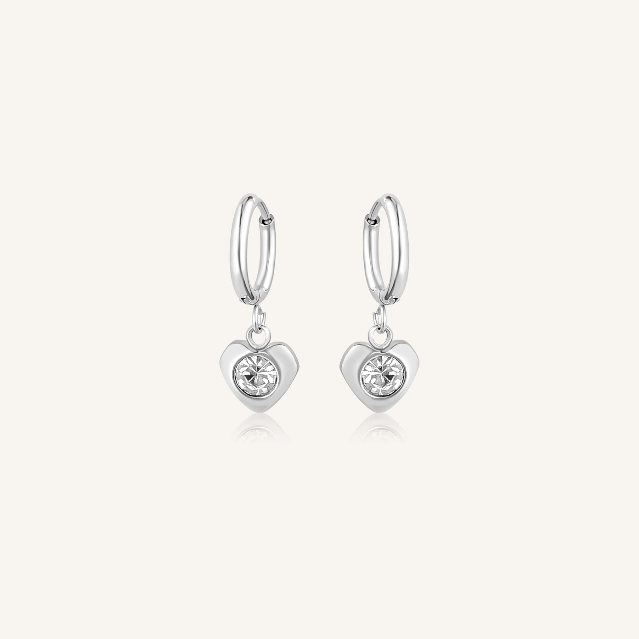 Diamond Heart Hoop Ohrringe