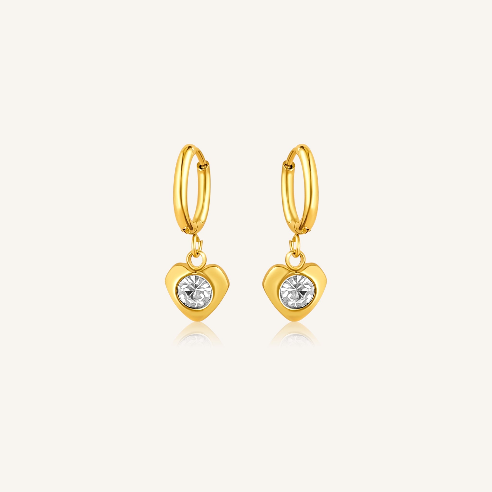 Diamond Heart Hoop Ohrringe