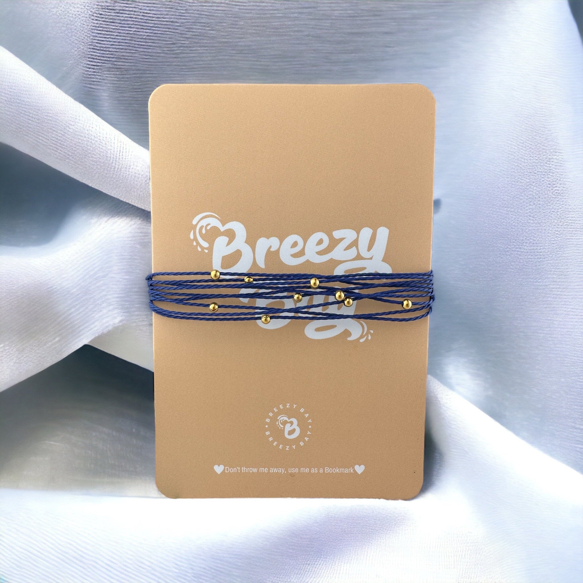 Blue Pearl Wax-Cord Armband