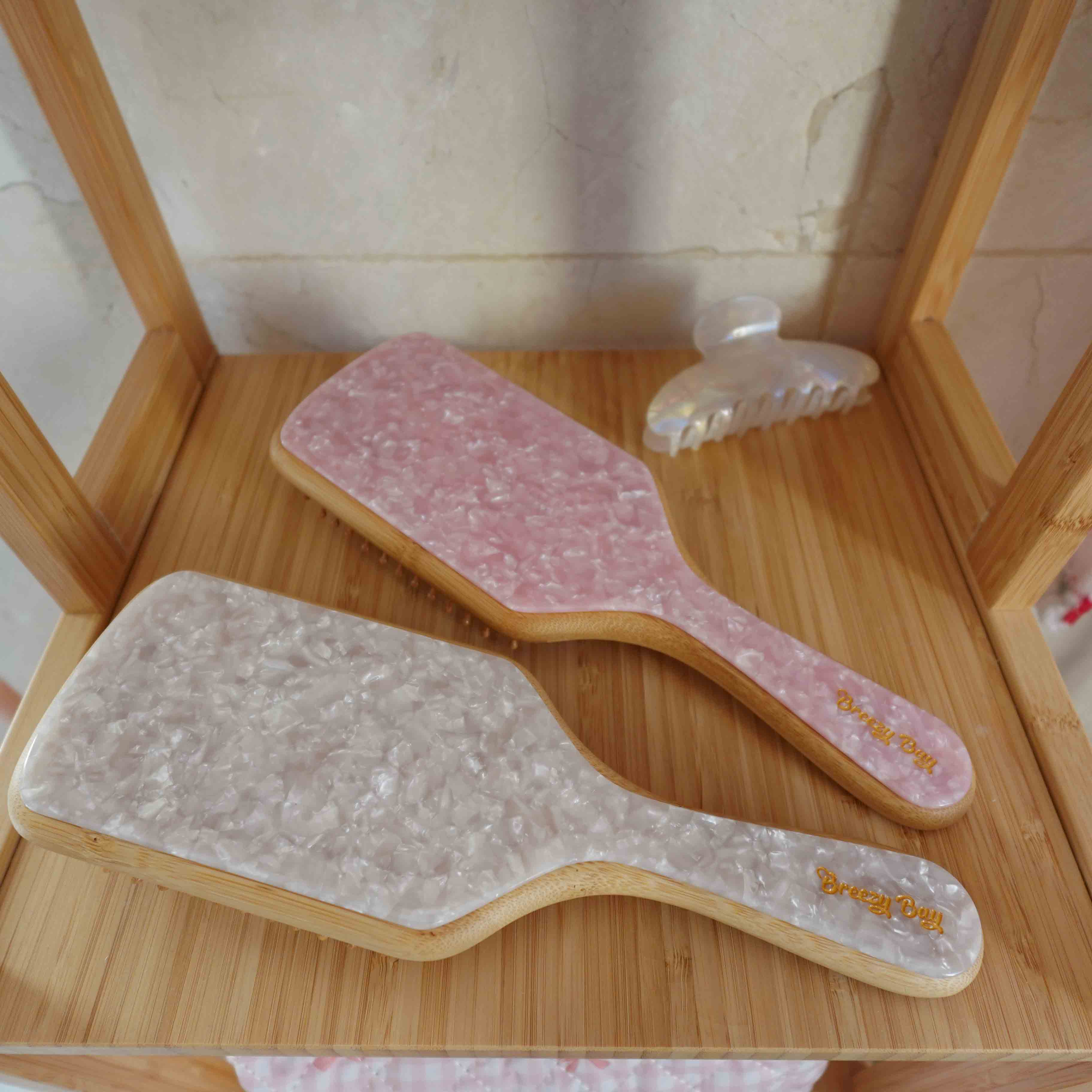 Marble White Paddle Brush