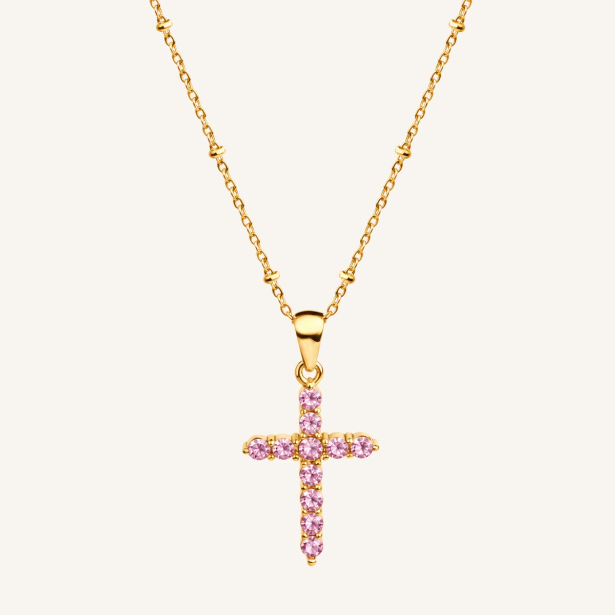 Pink Cross Necklace