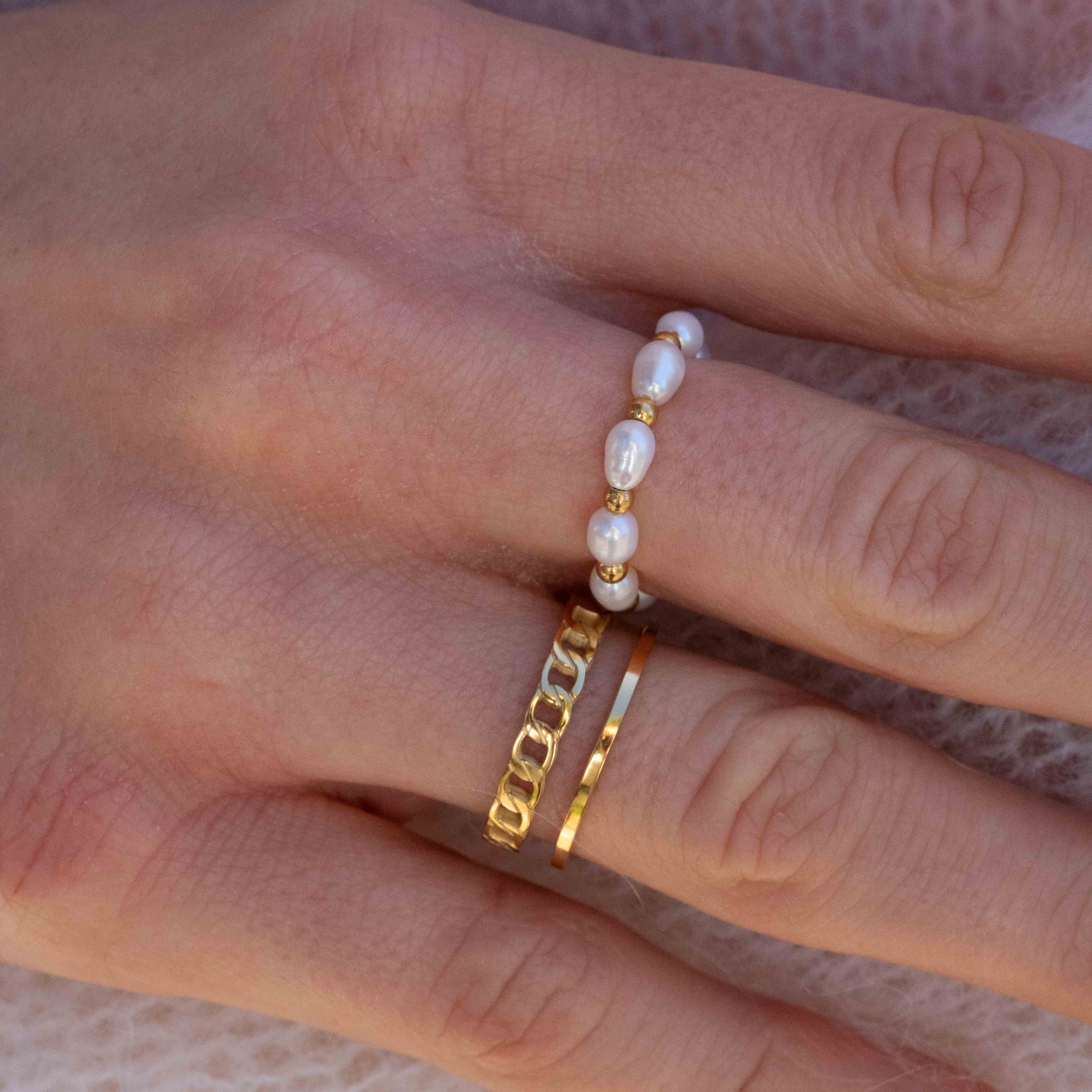 Golden Pearls Ring
