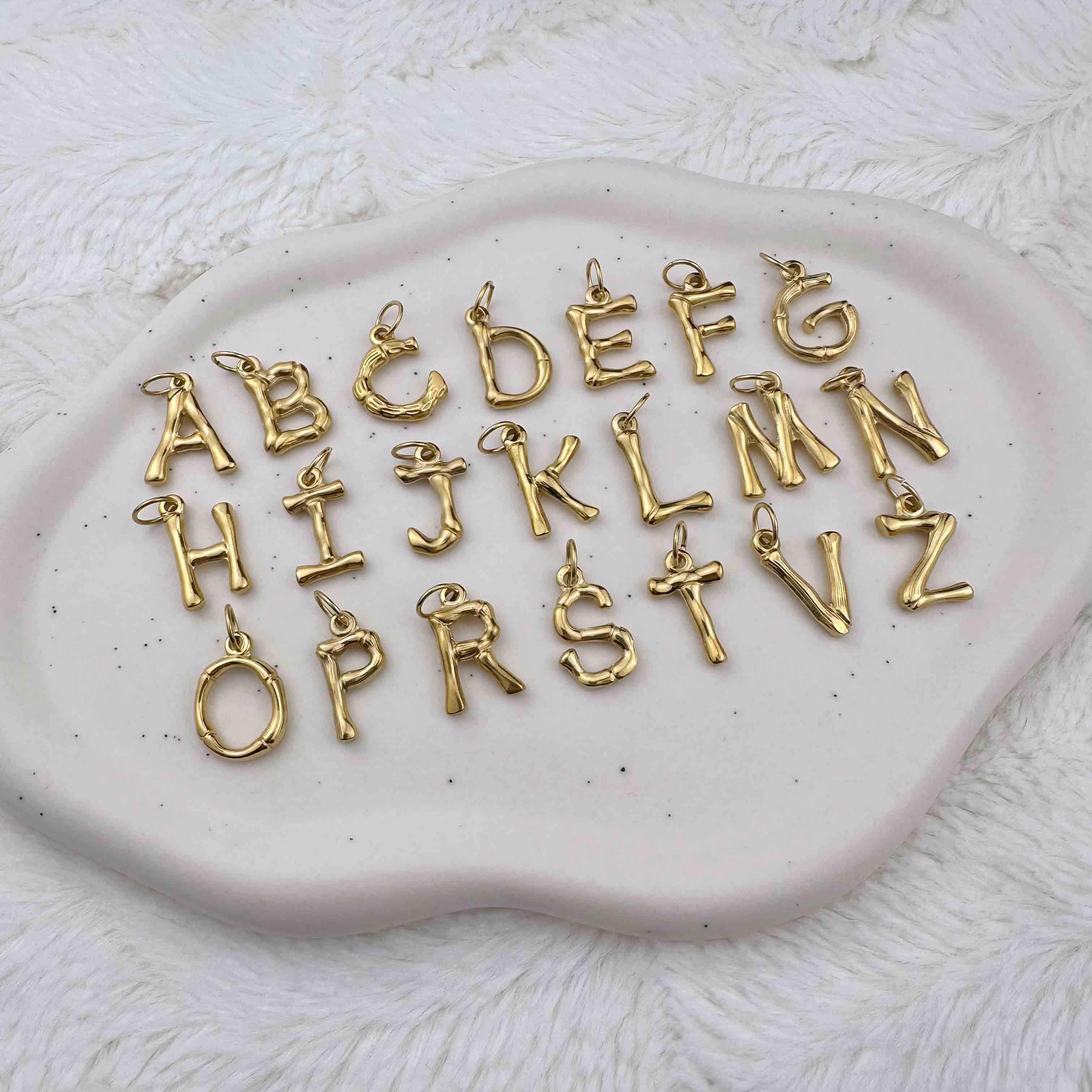 Bamboo Letter Charm