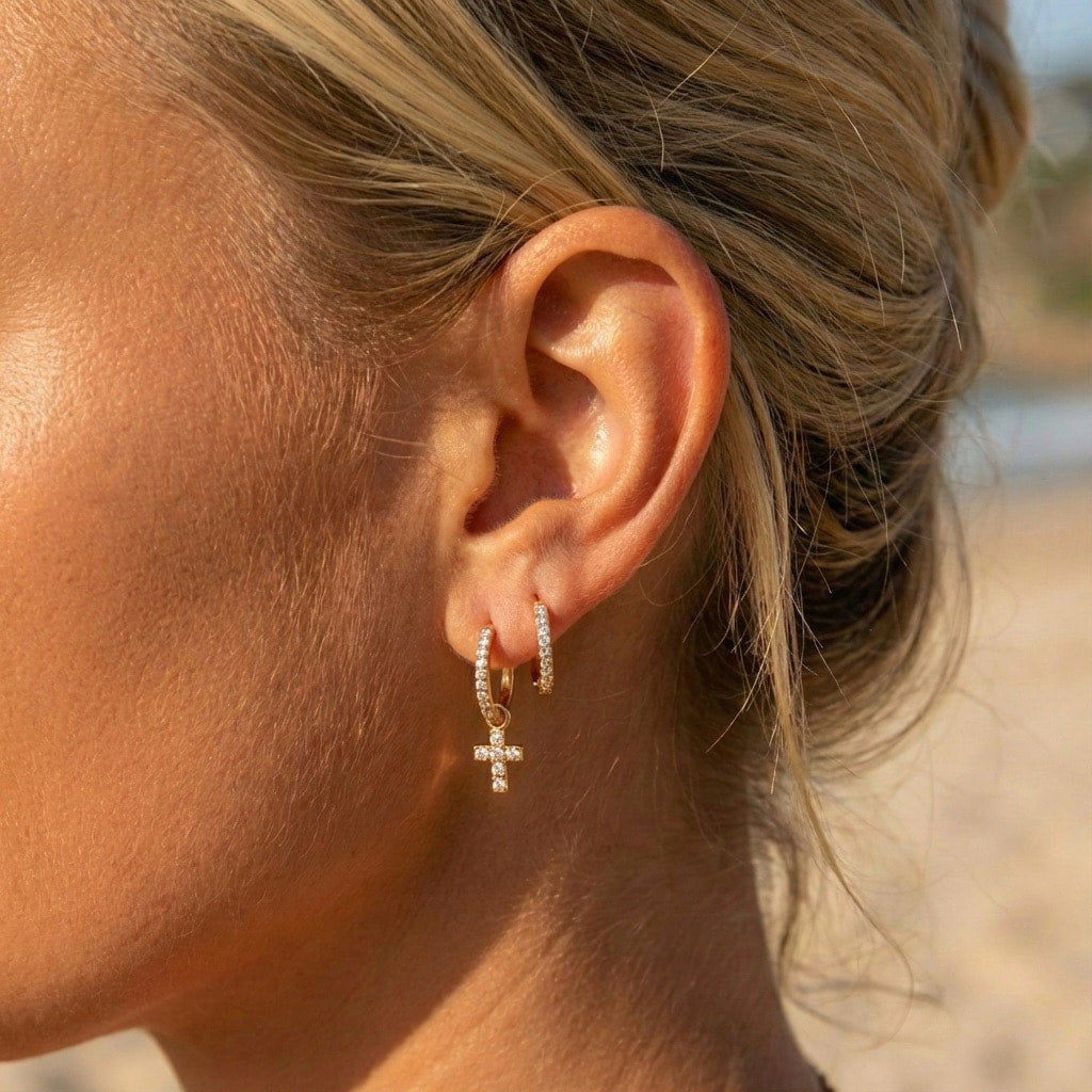 Sparkling Cross Ohrringe