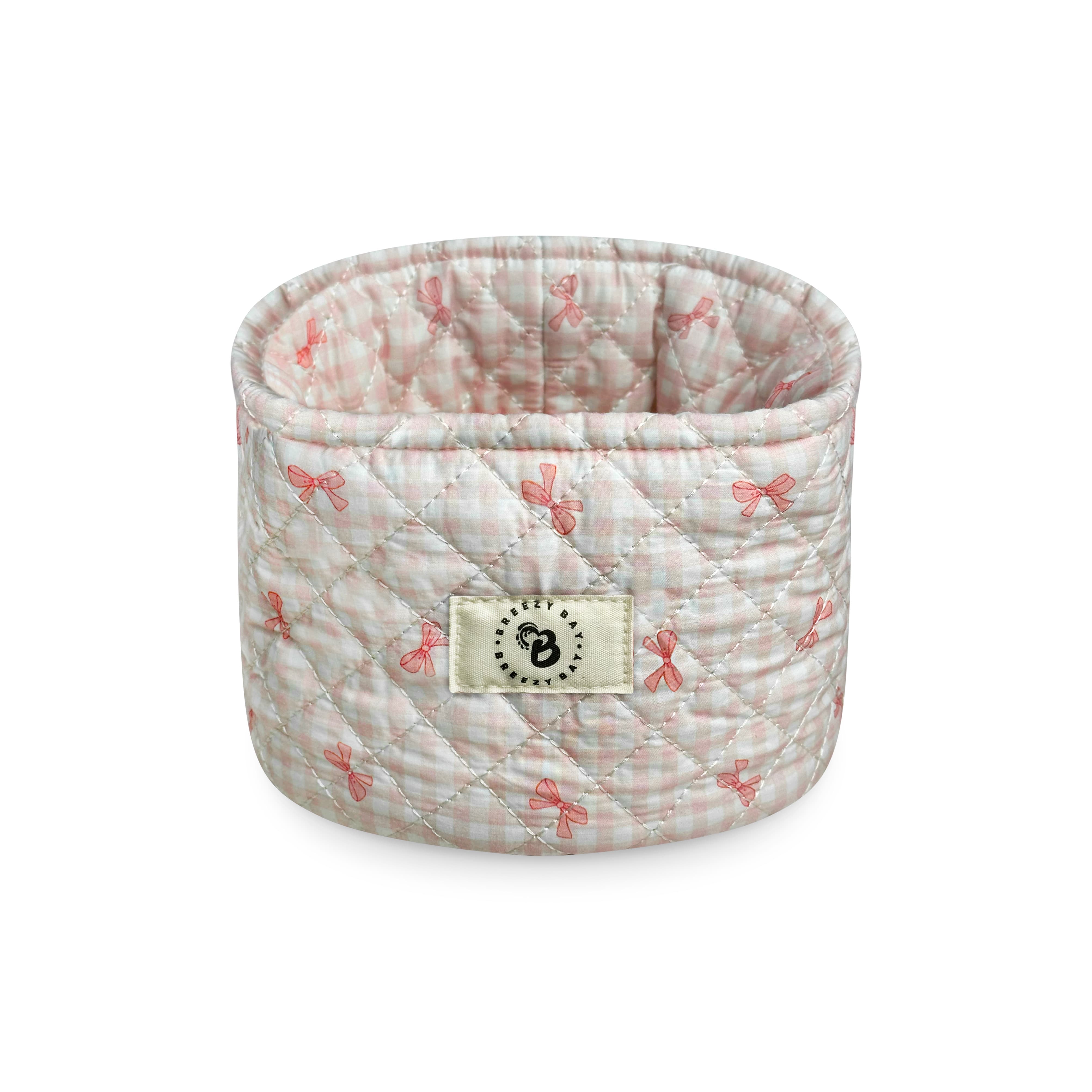 "Pink Bow" Vanity Basket