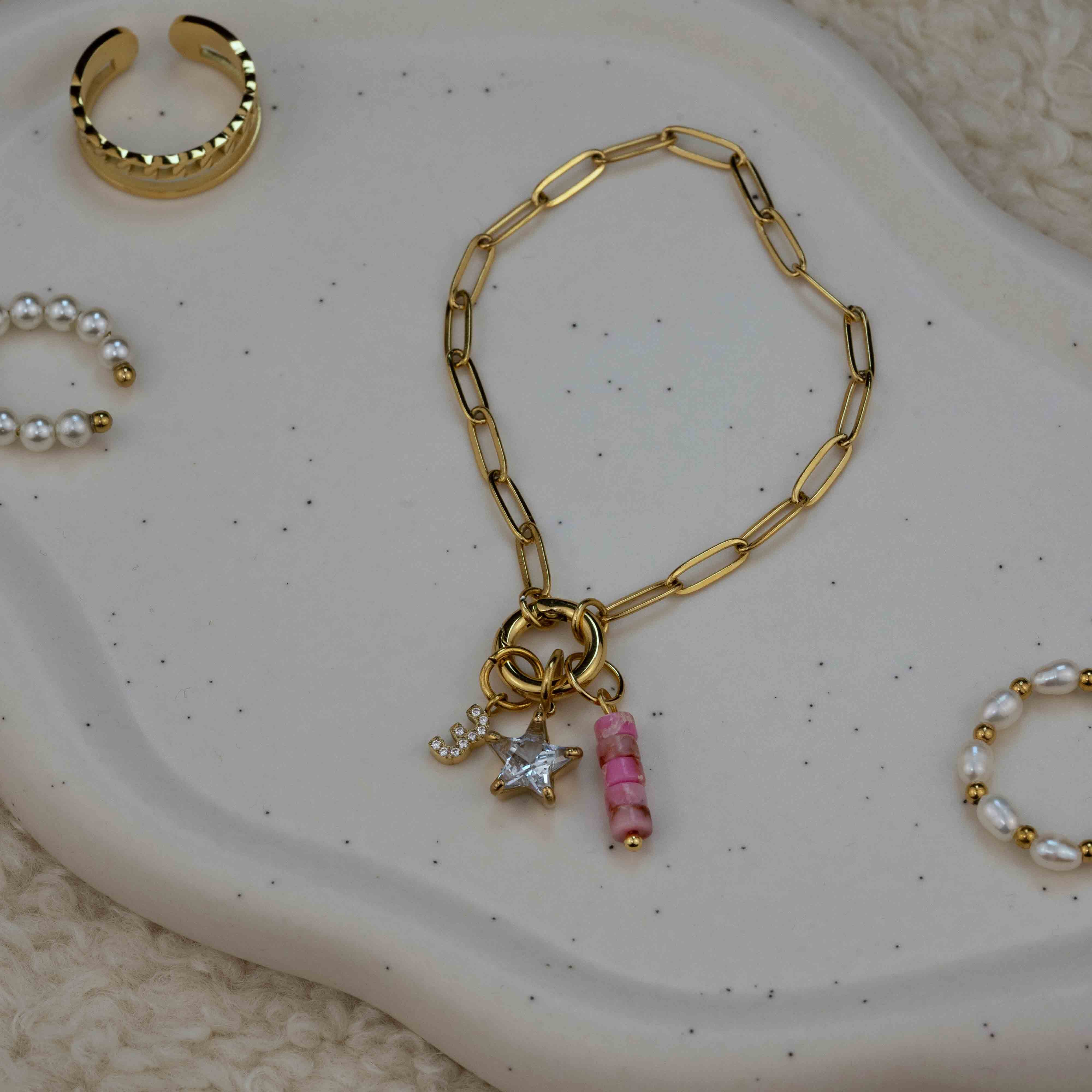 Paperclip Charm Armband