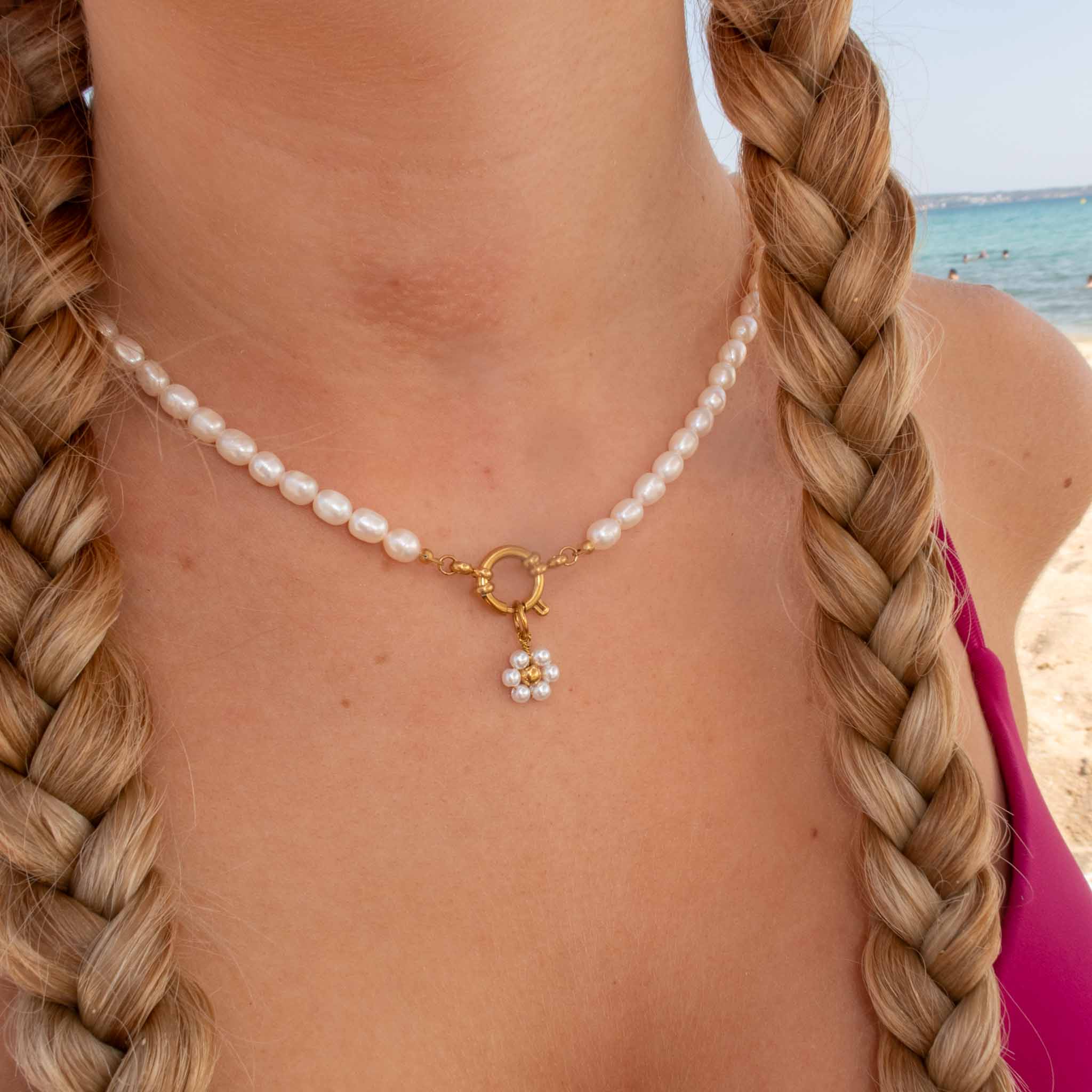 Classic Pearl Charm Necklace