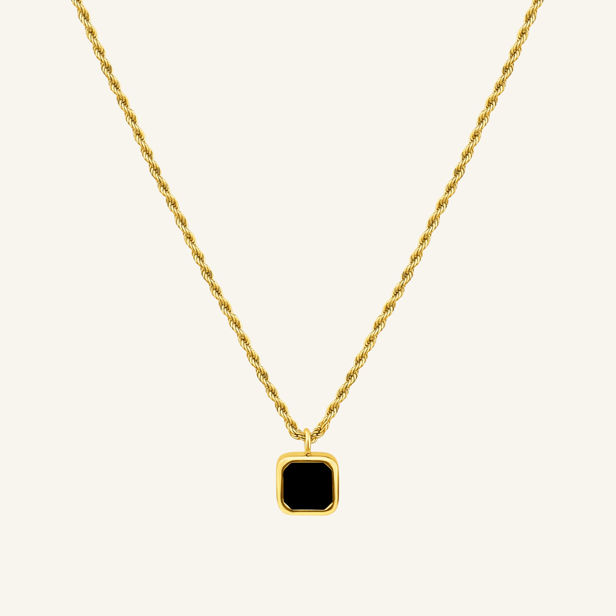 Black Square Necklace