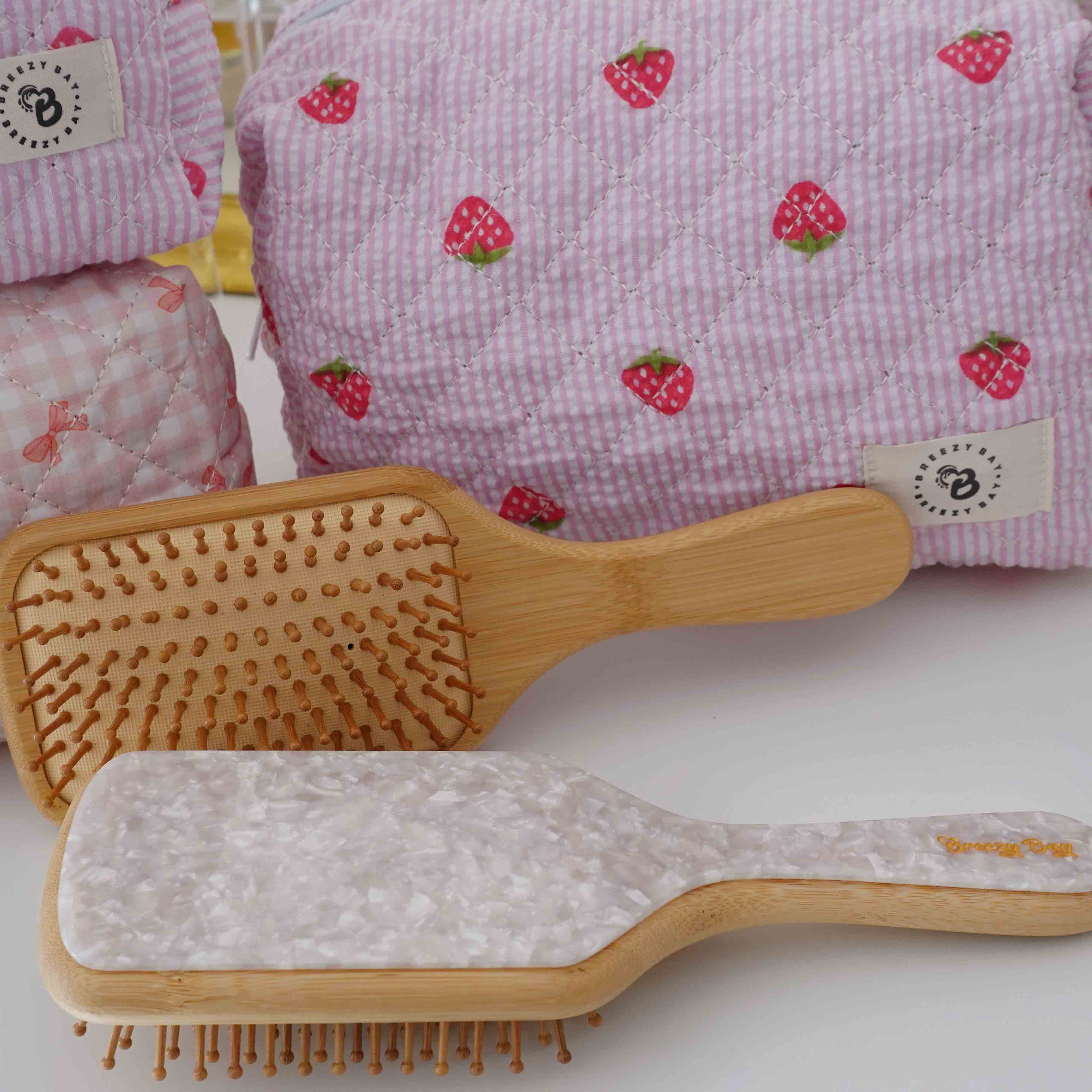 Marble White Paddle Brush