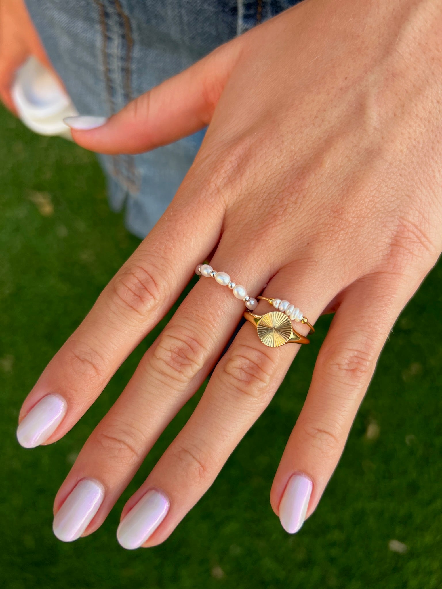 Silver Pearls Ring