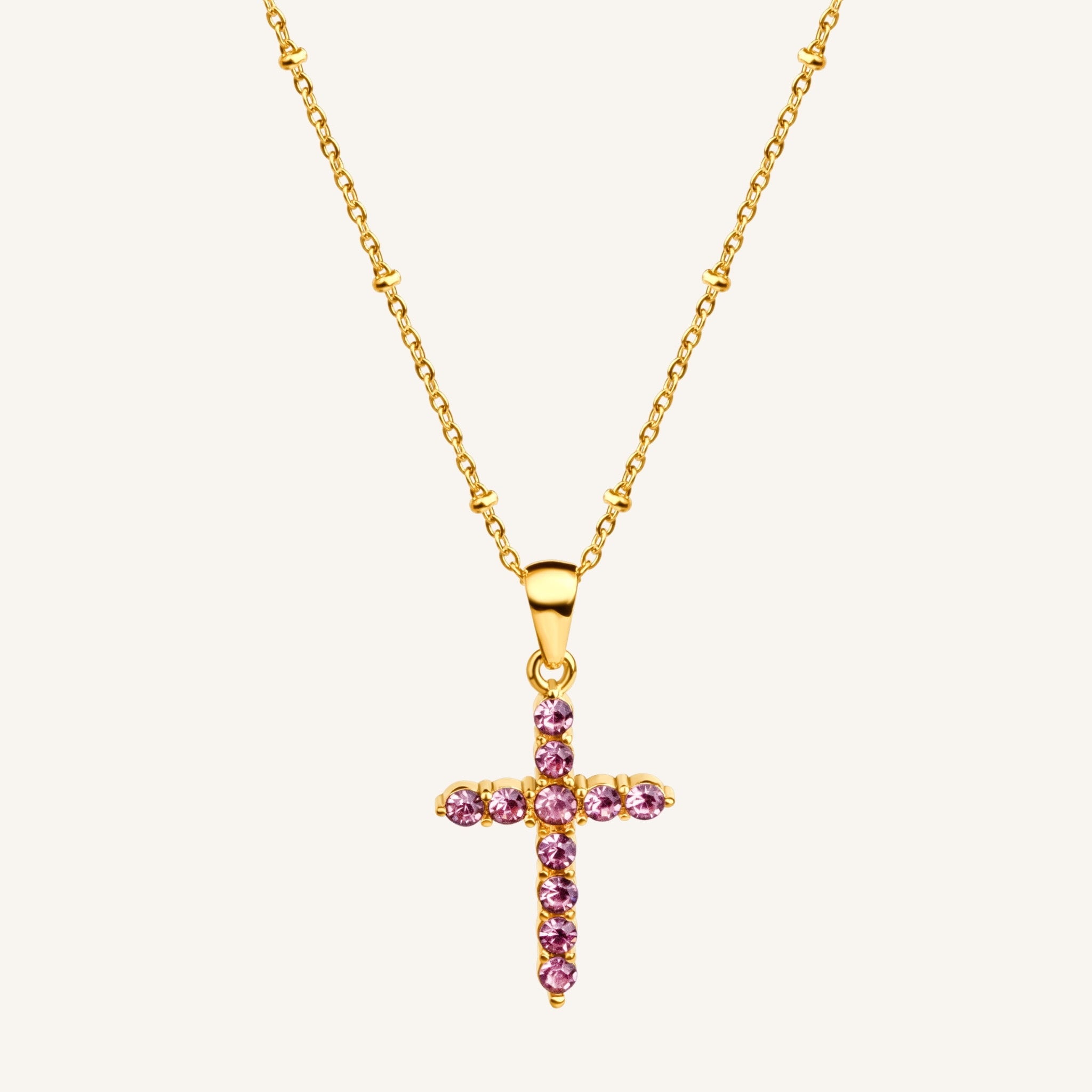 Pink Cross Necklace