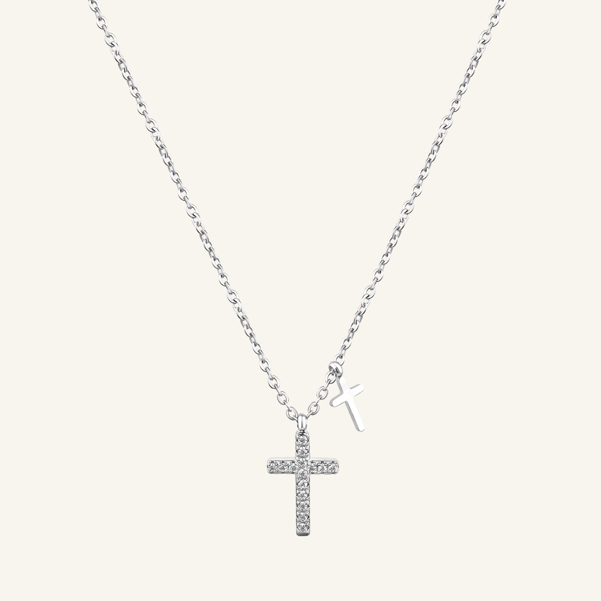 Double Cross Necklace