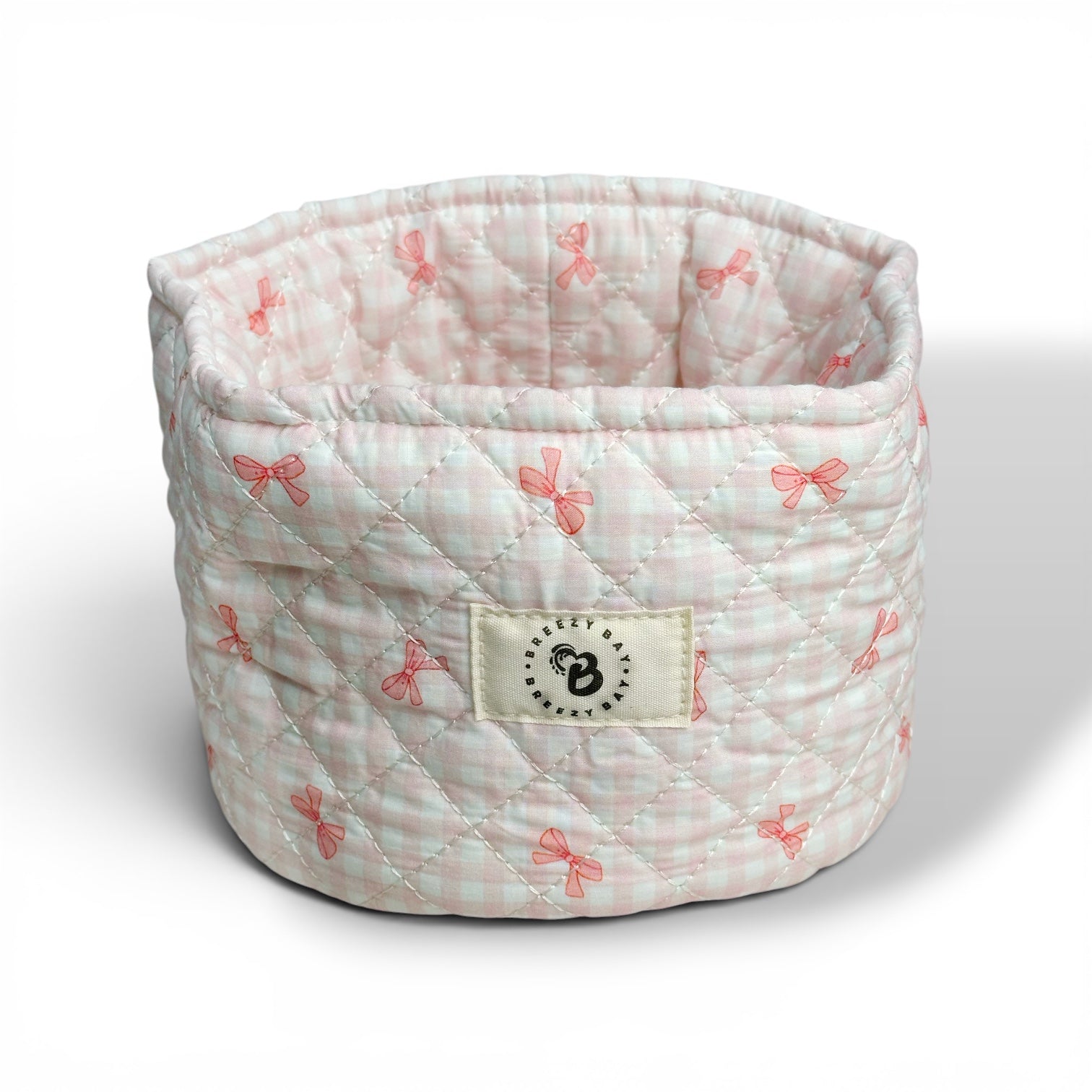 "Pink Bow" Vanity Basket