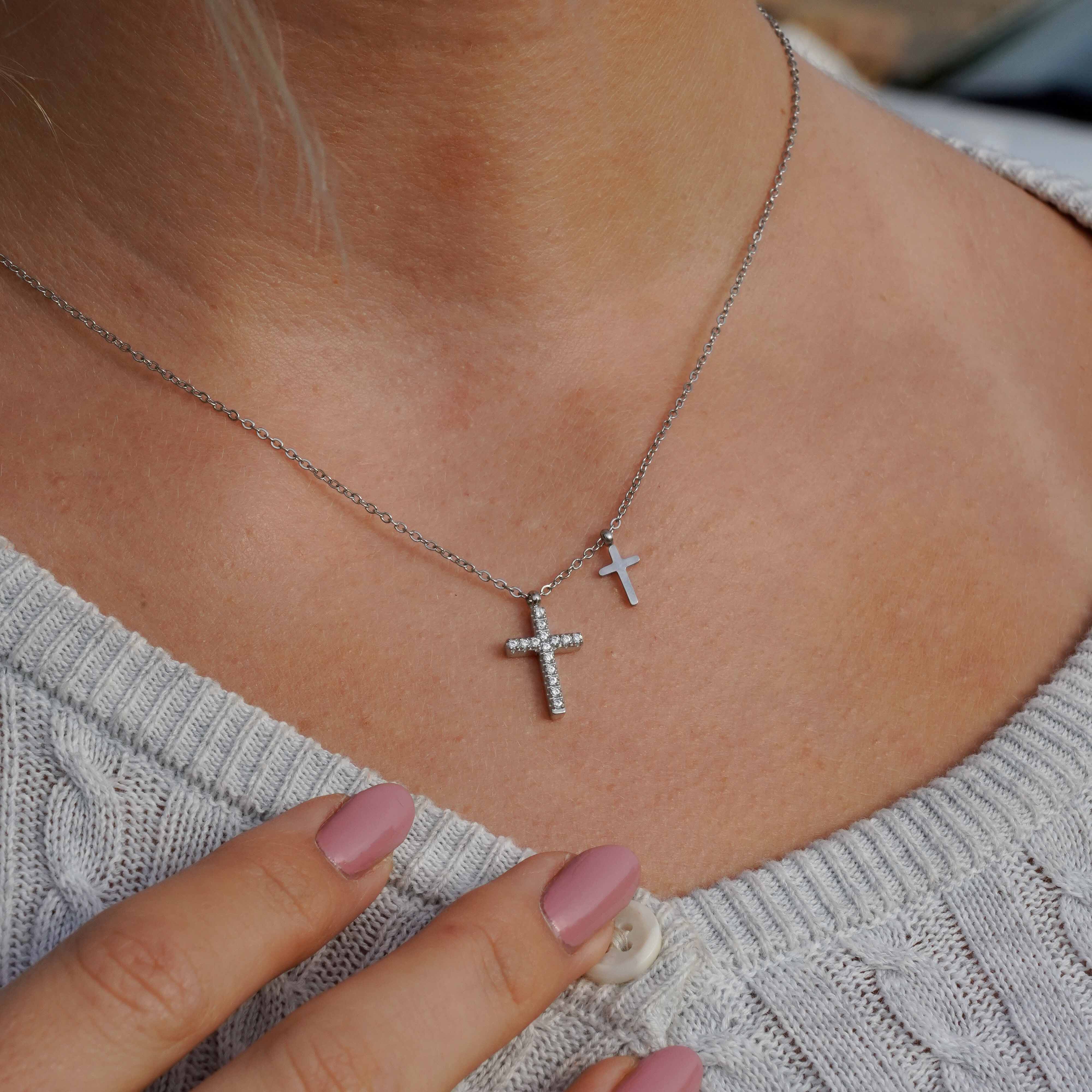 Double Cross Necklace