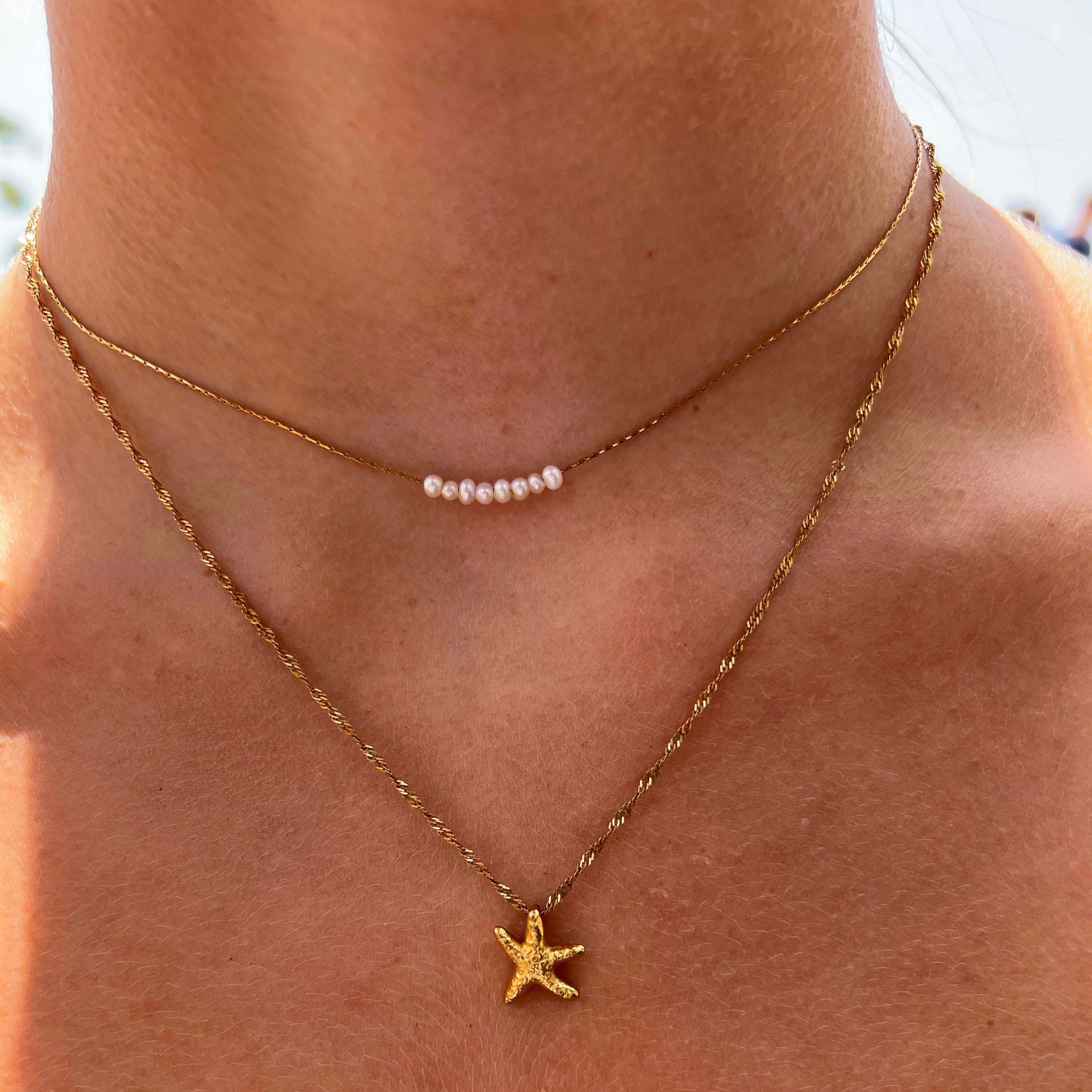 Golden Starfish Necklace