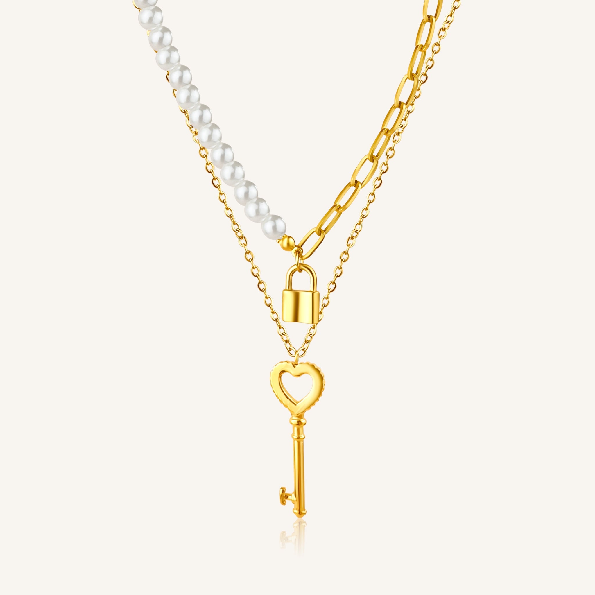 Key of Love Necklace Layered