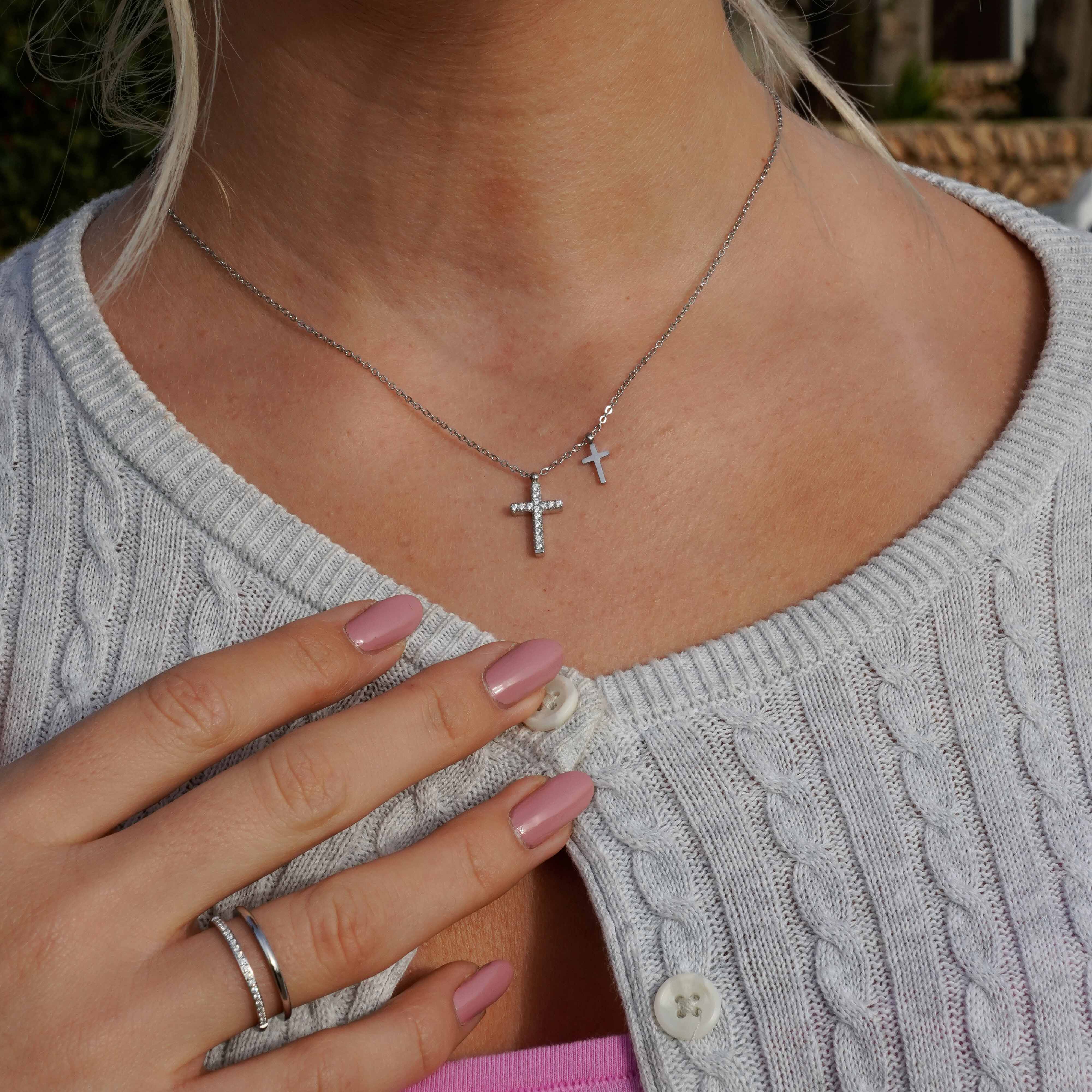 Double Cross Necklace