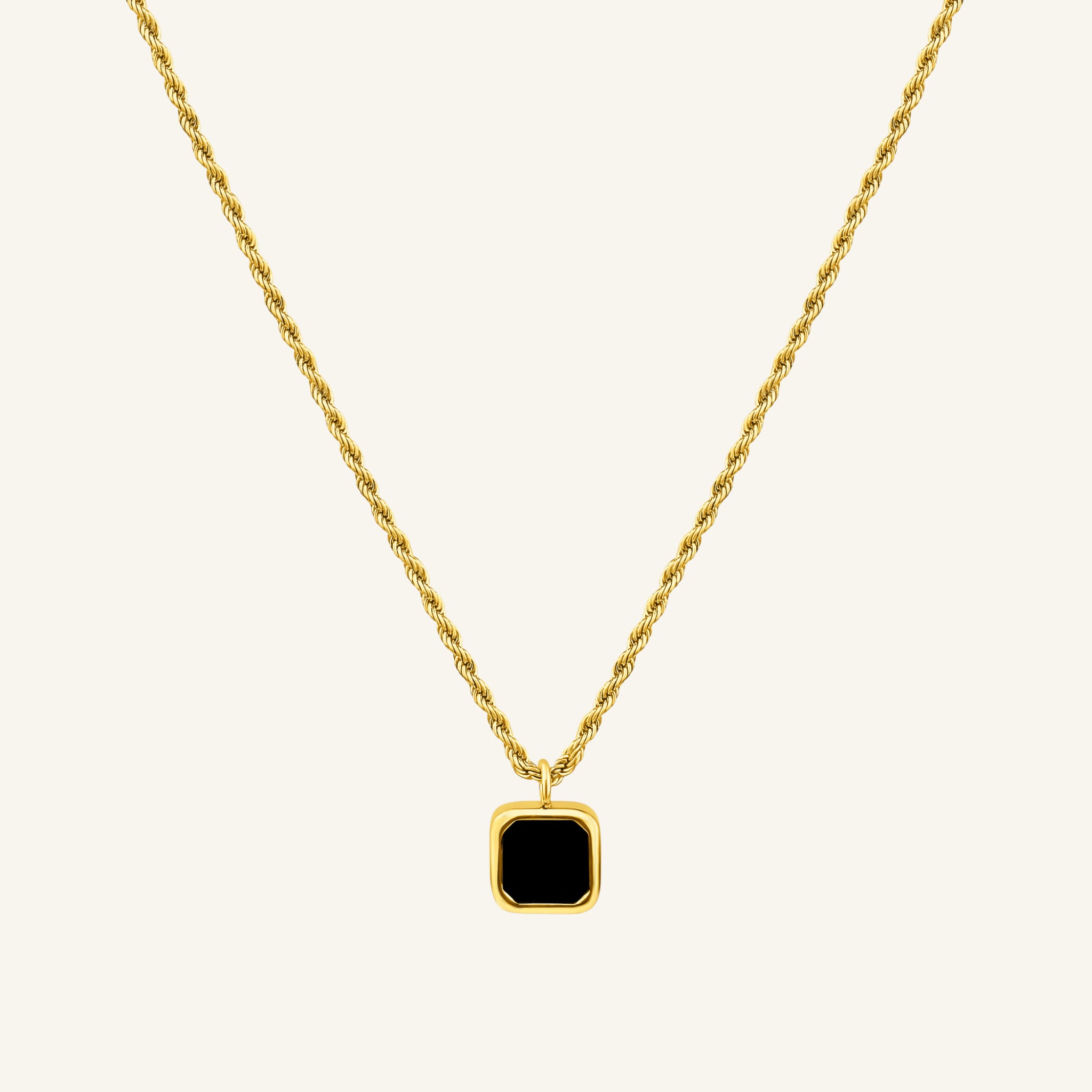 Black Square Necklace